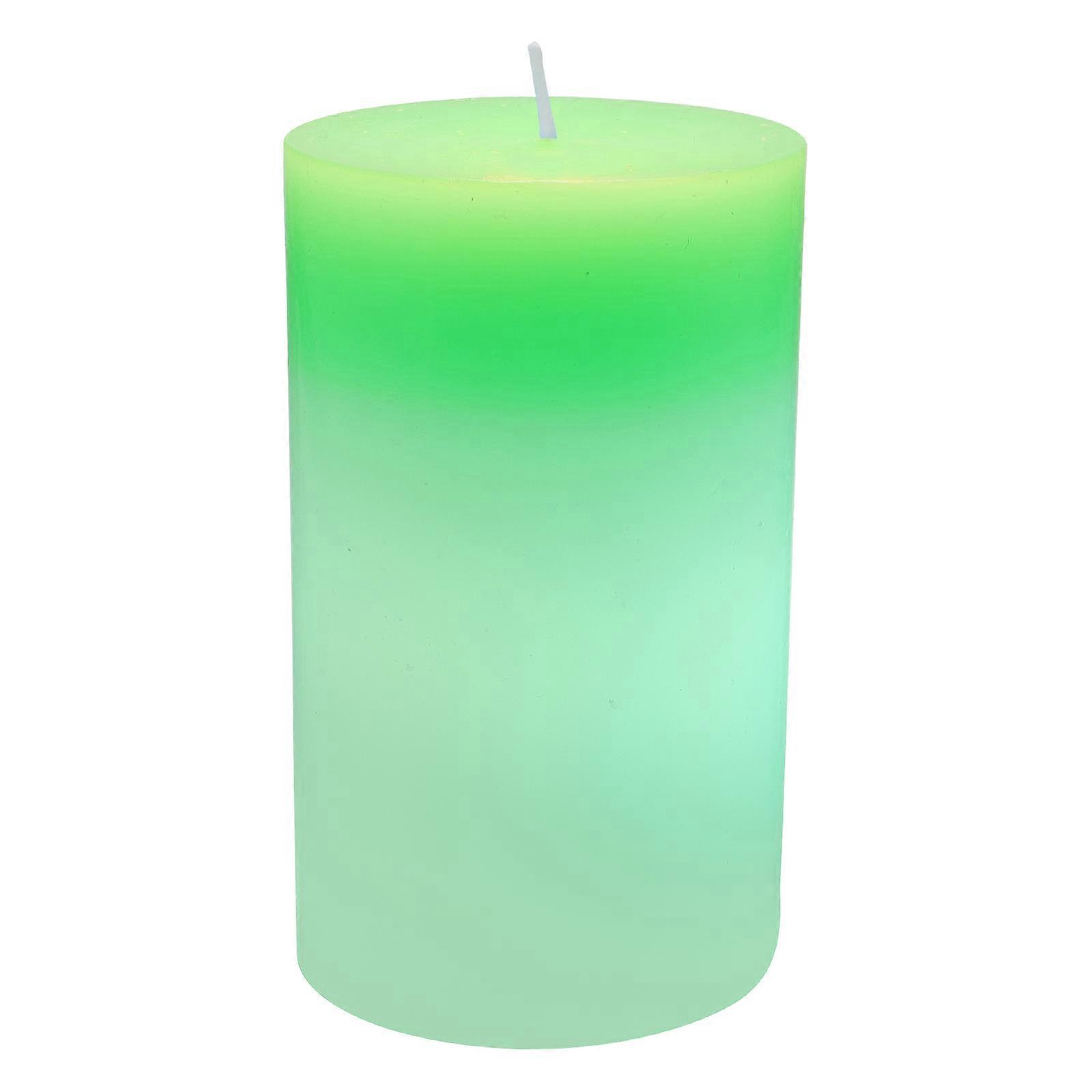 LED Candle with Pillar Candle for Burning Function 1Pcs Green Decoration