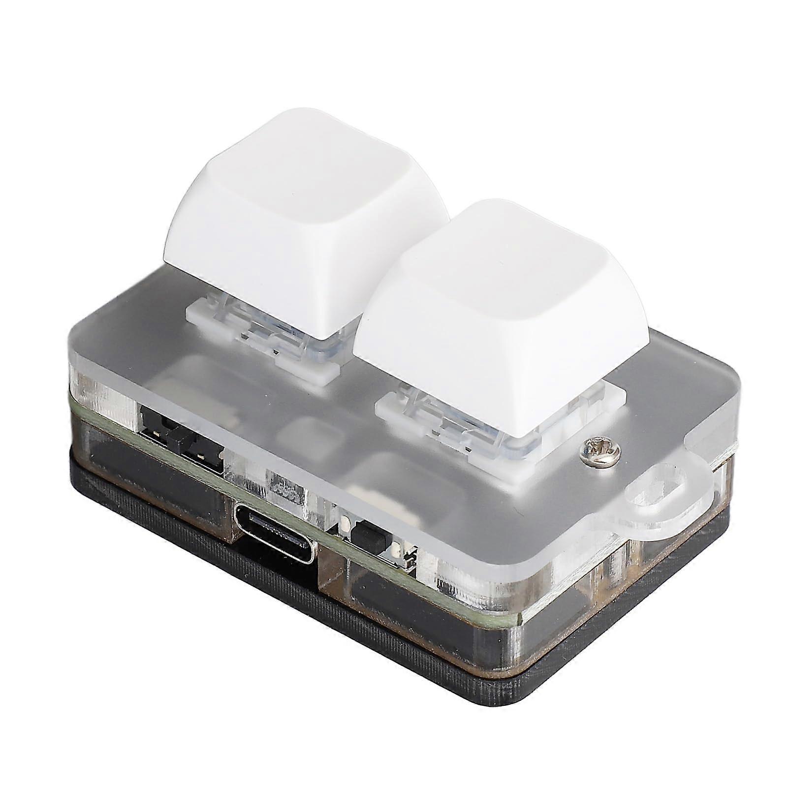 Programmable 2 Key Mechanical Keypad with Blue Switches, RGB Lighting, Wireless and Wired Modes