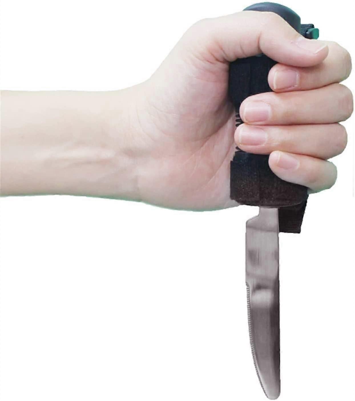 Adaptive Eating Utensils with Adjustable Wrist Strap, Ergonomic Spoon and Fork Set for Elderly Arthritis