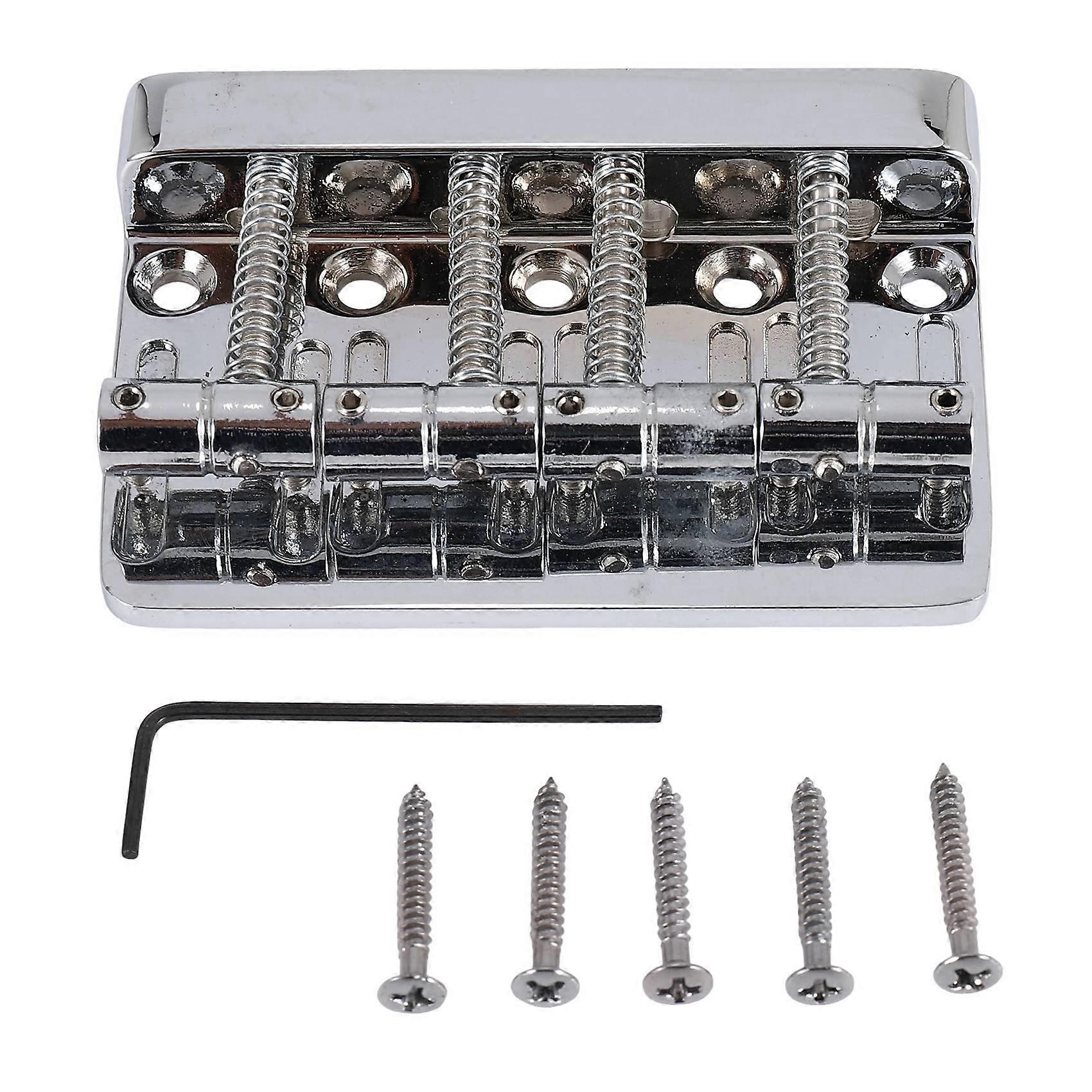 4 String Hardtail Guitar Bridge for Precision Jazz Style , Chrome