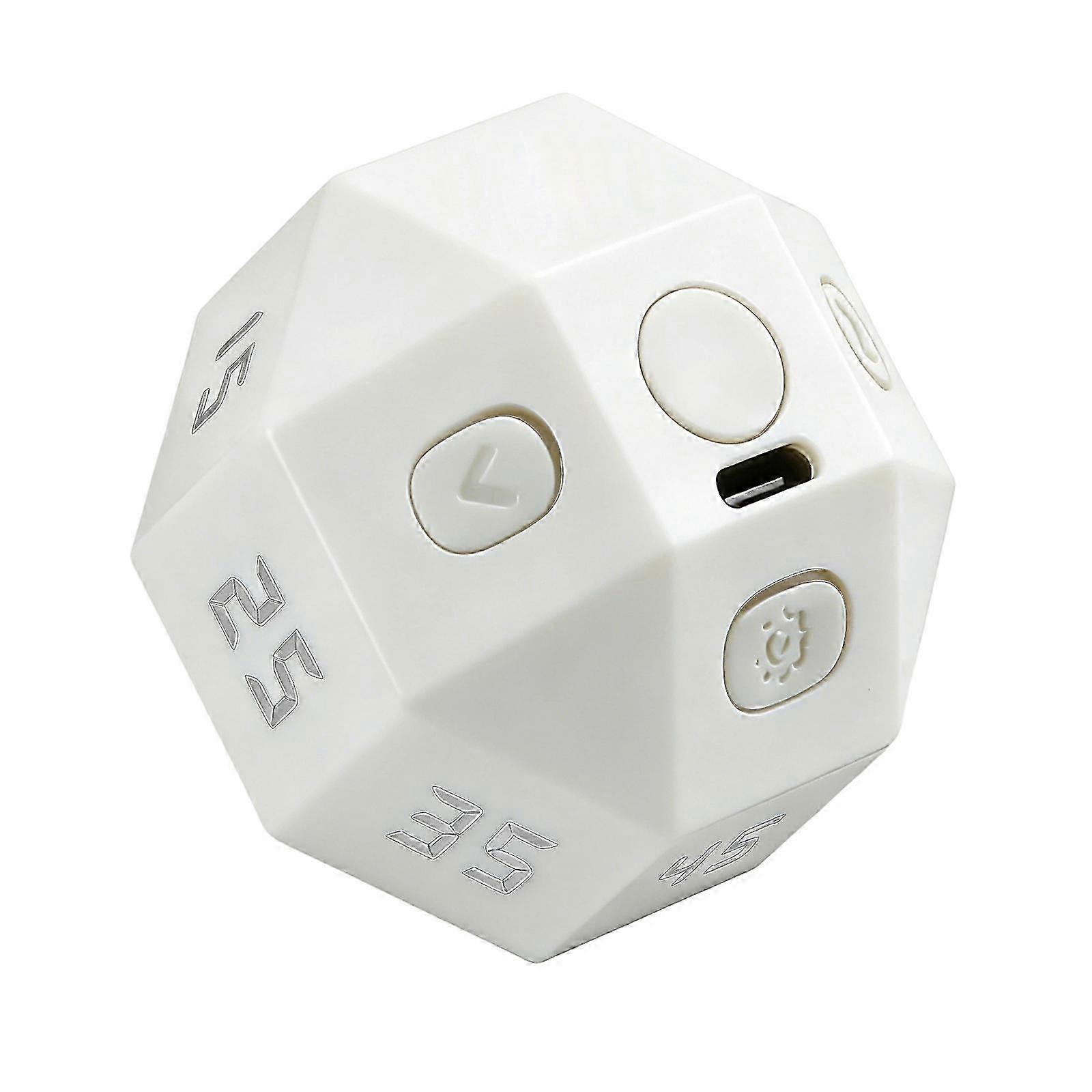 12 Sided White Flipping Visual Timers, Large Digital Display for Kitchen and Study with Quiet ABS Countdowns