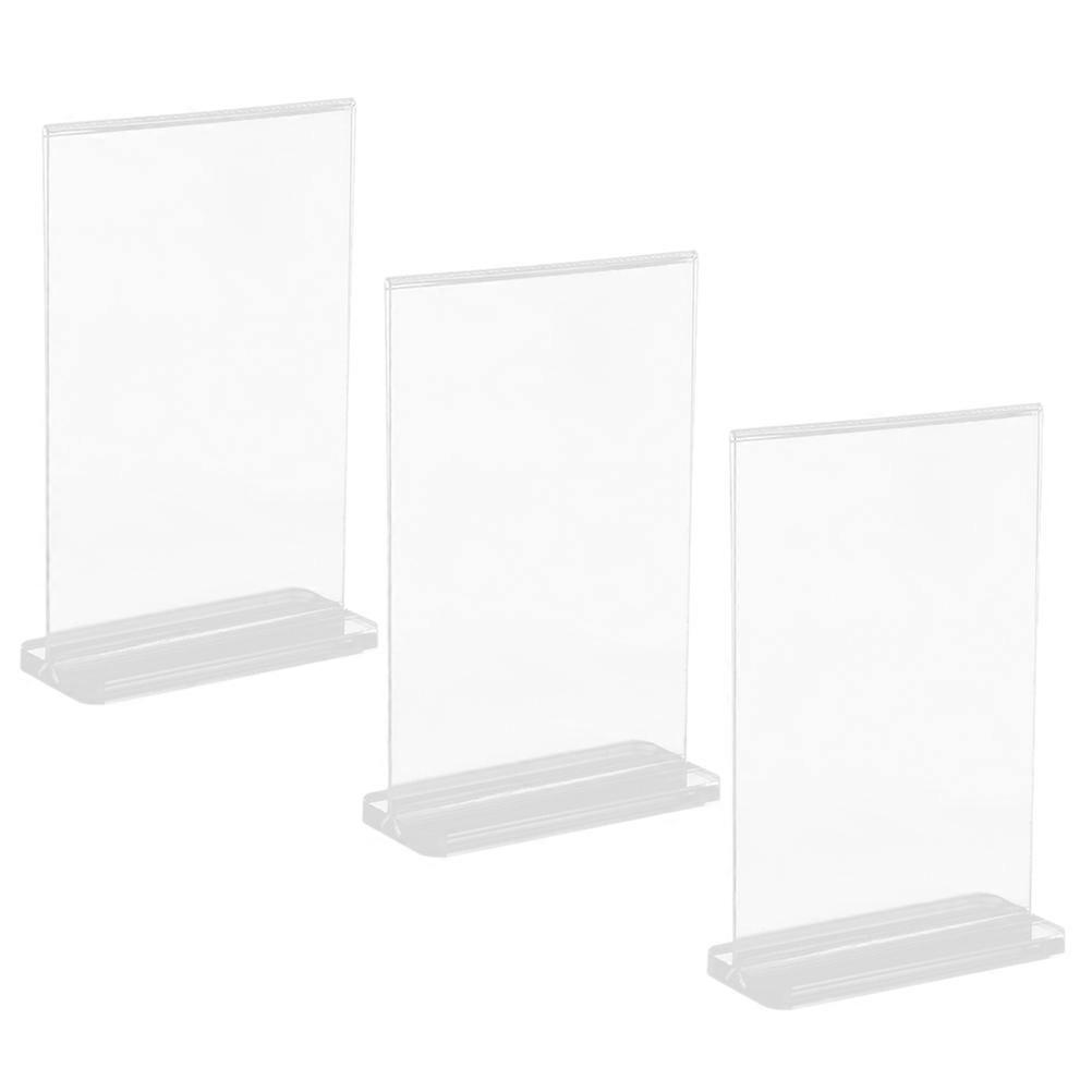 Double Sided Display Acrylic Table Sign Holder for Exhibitions 6Pcs