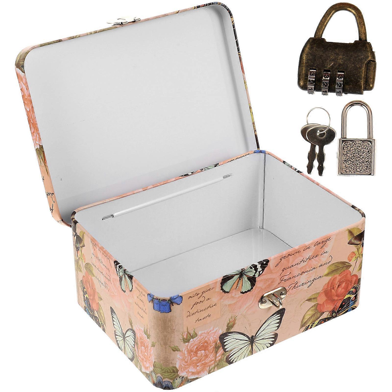 Iron Box with Coded Lock for Convenient Desktop Storage Holder