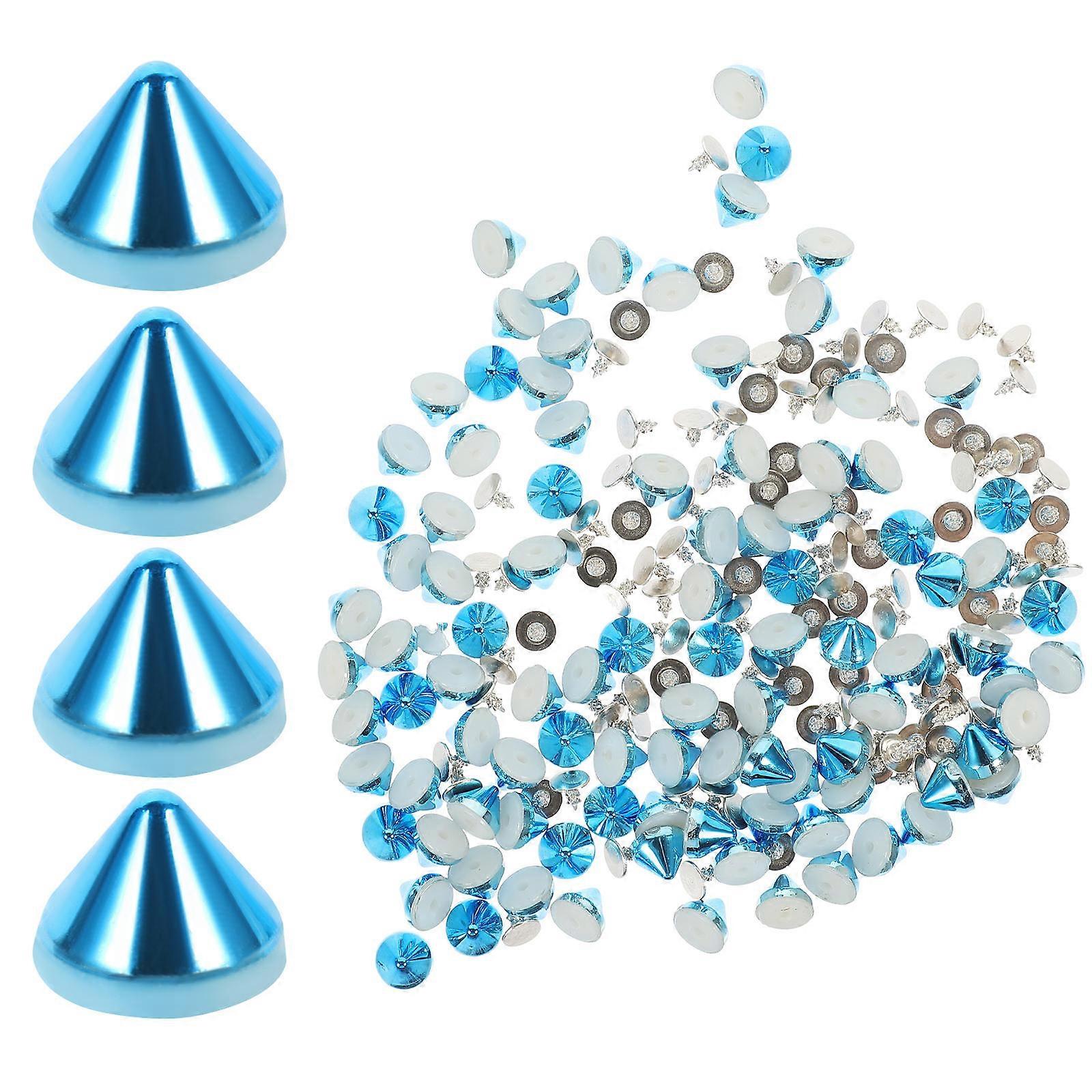 Punk Craft Rivets Plastic Studs for DIY Crafts 100Pcs Blue Rivet Set