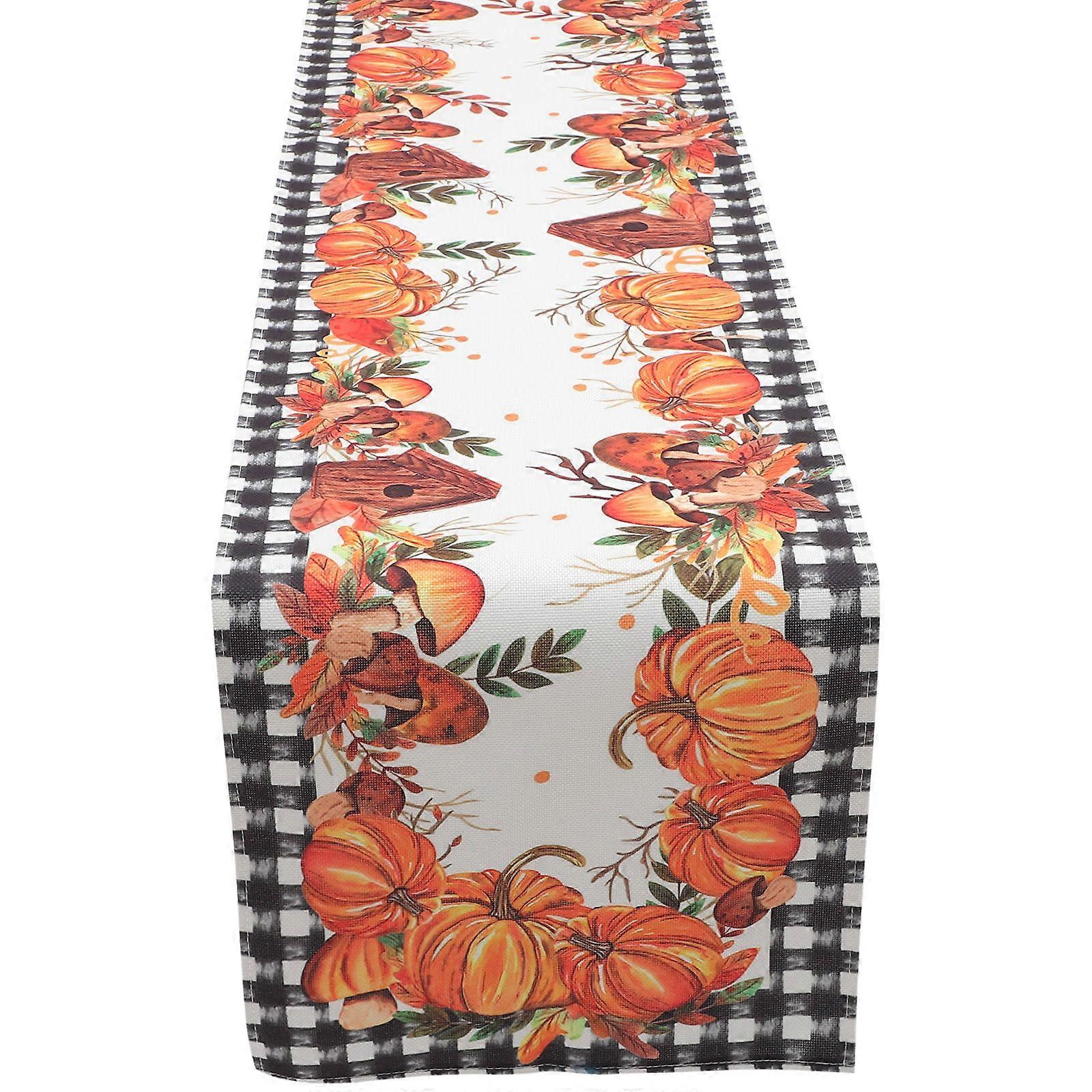 Autumn Table Runner Pumpkin Design for Dining Table 4Pcs Decoration