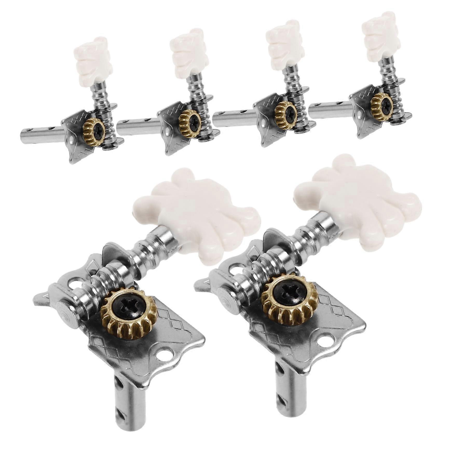 Ukulele Tuning Pegs Silver Pearled 6pcs  Precision Gear Heads Easy String Replacement