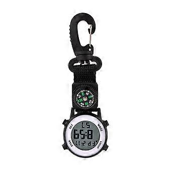 Funktionsuhr, digitale Outdoor-Clip-Uhr, Armbanduhr mit Clip, Wanderuhr, schwarzes Nylon
