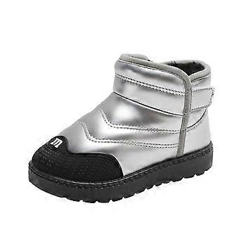 Botas infantis, sapatos para bebês, primeiros passos, botinhas de veludo macias e quentinhas para bebês, botas para meninas, Z03 Prata, 7-8 anos