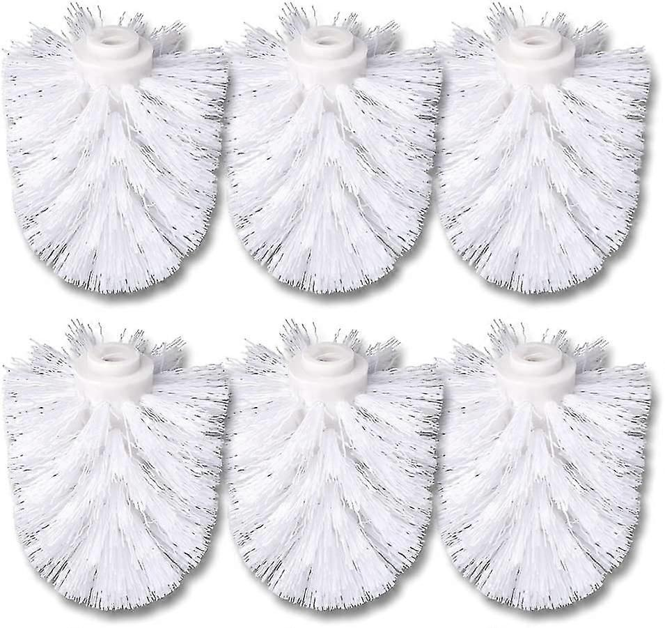 6pcs Toilet Replacement Brush Head White Replacement Brushes Diameter 8cm