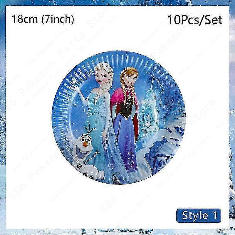 Decorative Disney Elsa Frozen Birthday Party Decorations Supplies Olaf Anna Girl Disposable Tableware Paper Cup Tablecloth Plate bags kit Celebration 