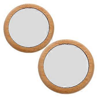 Mini-Spiegel, Holz-Kompaktspiegel für unterwegs, 2 Stück, leichtes, tragbares Design
