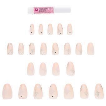 1 Set False Nails Tips Full Cover Fake Nails Girl Manicure Decorations