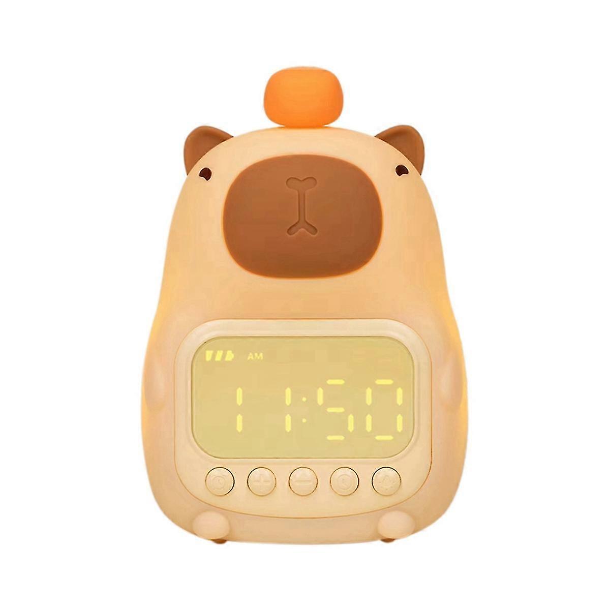 Capybara Nightlight Snooze Clock, Rechargeable Touch Control LED
