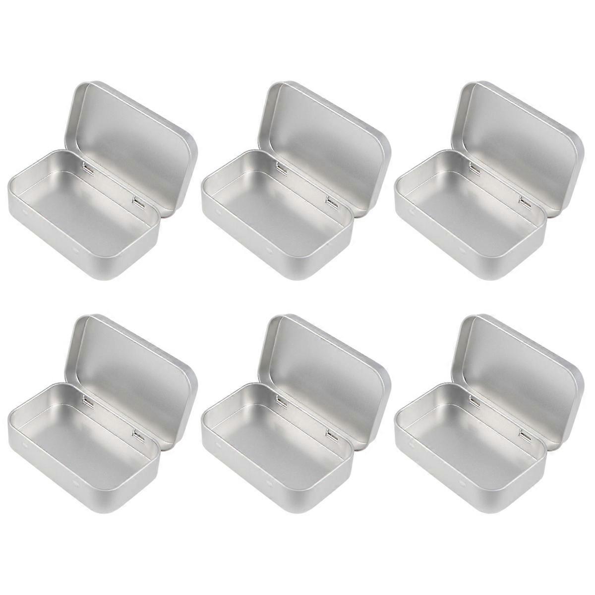Metal Rectangular Box Storage Case for Small Items 12Pcs Set Silver