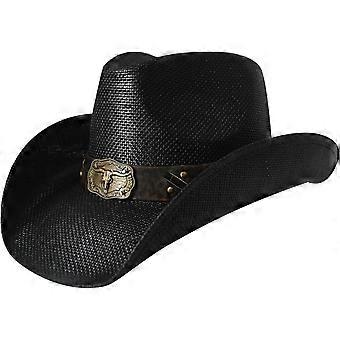 Cowboy Hat,Cowgirl Hat,Cowboy Hats for Women/Mens/Straw Wide with Shapeable Brim Western Cowboy Hat for Womens Lu12899-black 7 3/