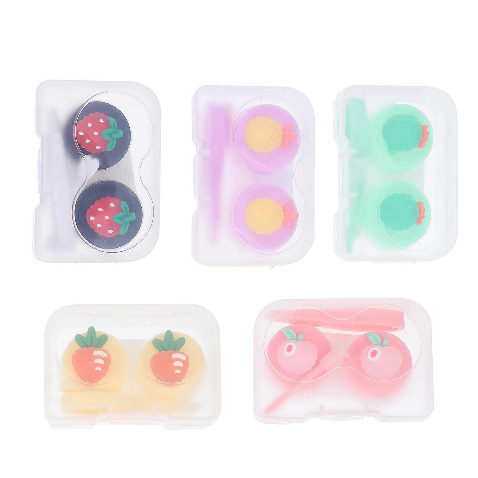5Pcs Contacts Lens Container for Storage Use with Durable PP Material Assorted