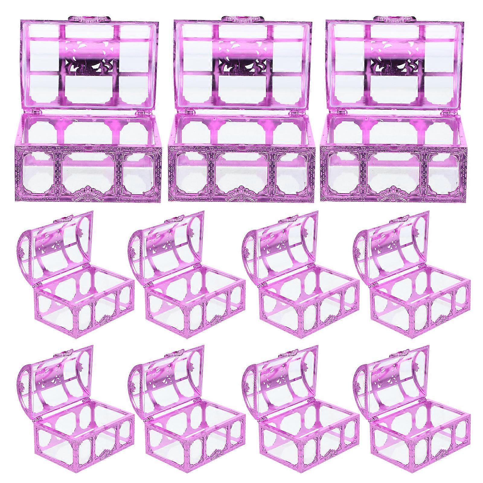 Purple Candy Boxes Plastic Wedding Candy Boxes for Cake 12Pcs Packing