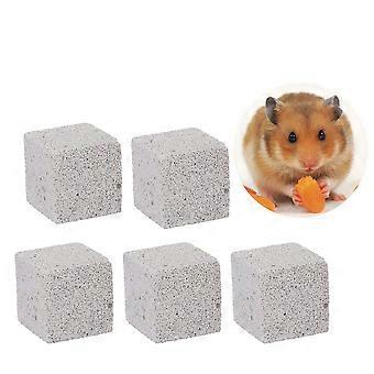 5 Pcs 4.5cm Pierre Minérale Calcium Mâcher Jouet Dents Grinder Pour Hamster Rat Chinchilla Lapin