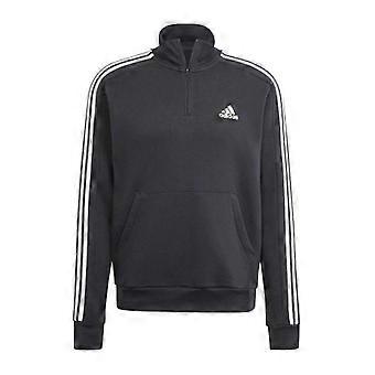 Adidas heren sweatshirt met 3 strepen, kwartrits en lange mouwen