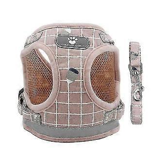 Nylon Mesh Puppy Reflective Dogs Harness And Leash Set Dogs Vest Harness Leads Pet Clothes