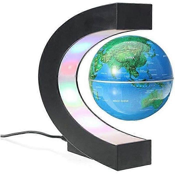 Magnetic Floating Light-Up Globe - Creative - Blue - C-Shaped Base - Decoration