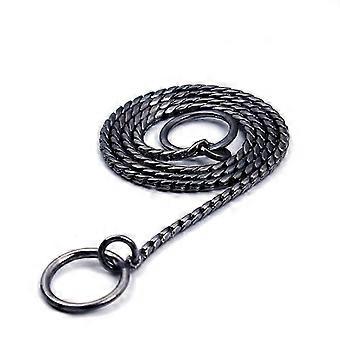 Stainless Steel Dog Chain Collar Pet Snake Chain Decorative Collar (19.7", Black)