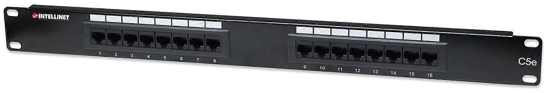 Patch panel Intellinet Cat5e UTP 16portový 1u černý