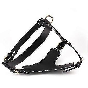 Leather dog harness with handle ideal for dog sports (Size L, 64-86cm chest)