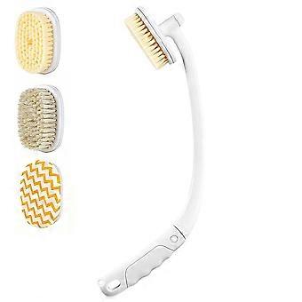 Multi-Functional Bath Brush Easy Back Reach  Detachable Heads Non-Slip Grip