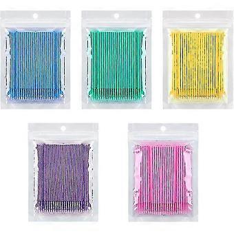 Micro Applikator Pinsel Einweg-Applikatoren Micro Mascara Bürsten für Wimpernverlängerung 5 Farbe (500pcs)