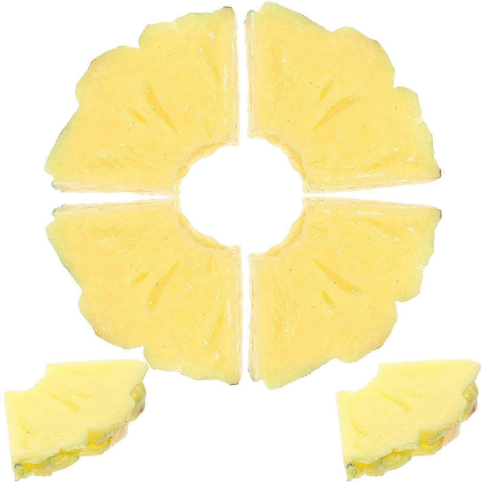 6Pcs Artificial Pineapple Fruit Slices Model, PVC Material for Kitchen Decor