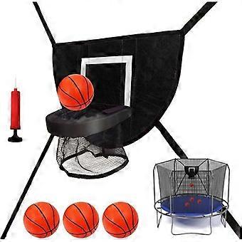 Wall-Mounted Basketball Hoop for Trampoline, Mini Trampoline Basketball Hoop with 4 Balls and Pump, Outdoor Play/Training Accessories for Children