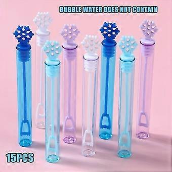 Snowflake Bubble Wands, 15 Pcs Assorted Colors Party Favors for Kids Holiday Birthday Gifts Outdoor Toys
