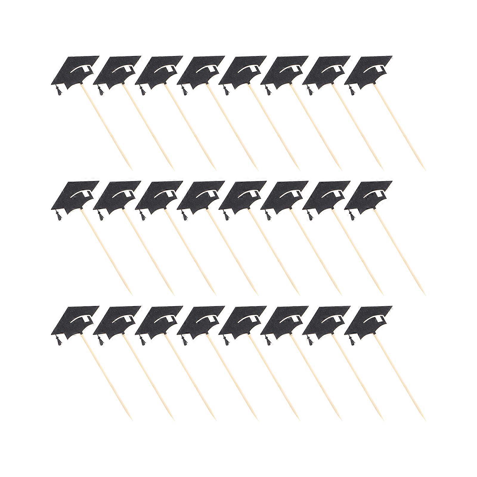 Mini Cake Decoration Graduation Cake Inserted Card Paper Decor 24Pcs Pack