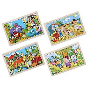 4pcs quebra-cabeças de madeira crianças quebra-cabeças de madeira pré-escolar quebra-cabeças educacionais tabuleiros de brinquedo