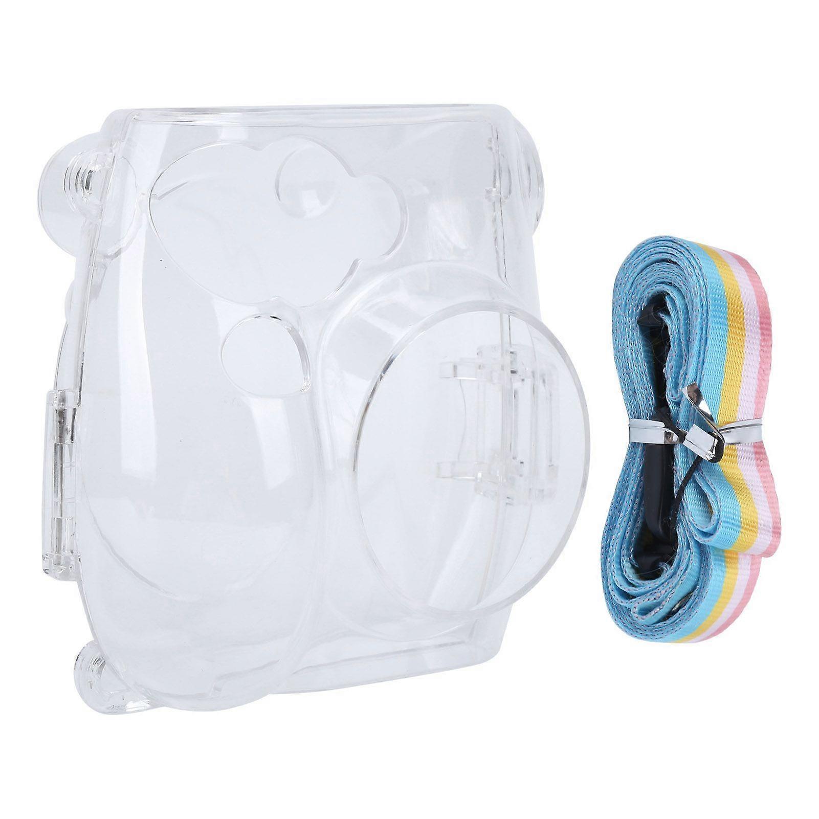 Clear Crystal Protective Case PP Transparent Camera Bag with Adjustable Shoulder Strap Compatible With Instax Mini 7+