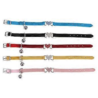 Cat Collar Adjustable Kitten Collar with Safety Bell and Rhinestone 10Pcs