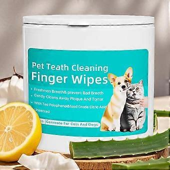 Vinger- en tandreinigingsdoekjes voor honden en katten, reinigen en ontgeuren van tandplak, tandsteen en slechte adem, 50 stuks, geschikt voor dierenartsen.