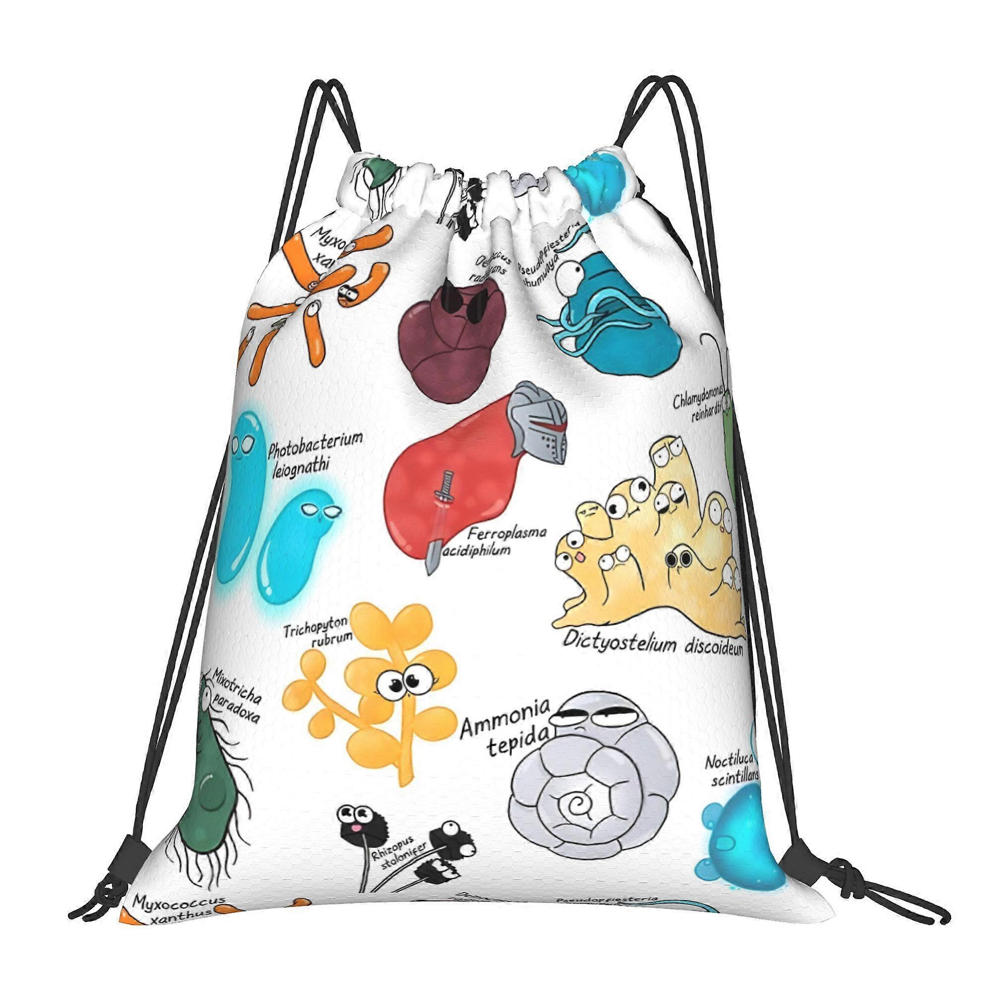 Microbe Menagerie Drawstring Bags-Cqazw