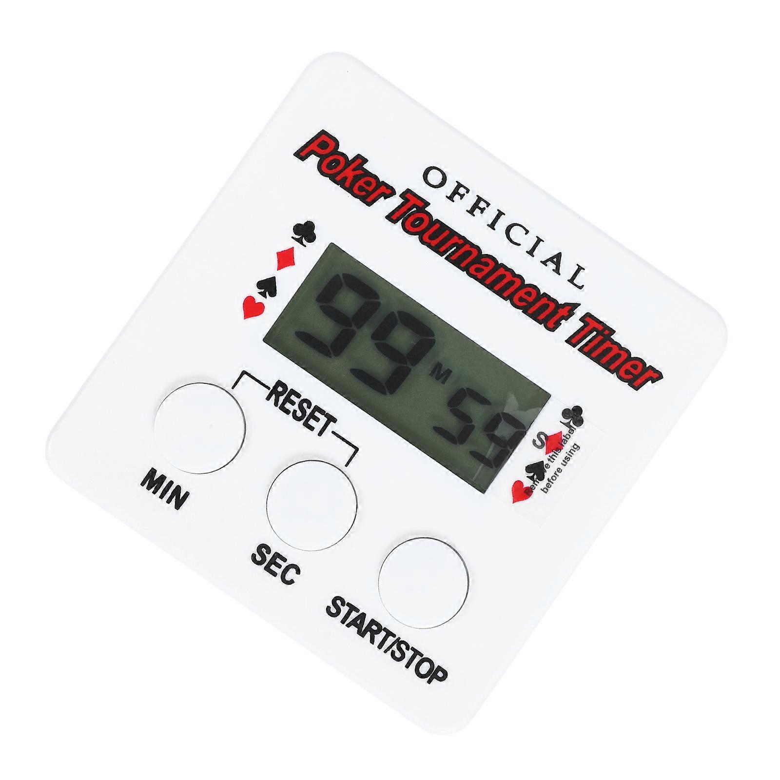 Poker Timer White Plastic Dealer Board Game Countdown Timer Compact