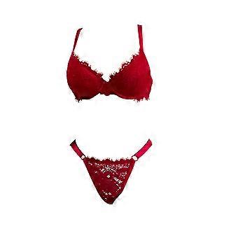 Breathable Skin-Fitting Lace Strap Push-Up Lingerie Set