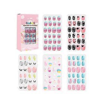 Douborq 120 Pieces Of Children's Nail Pieces And False Nail Pieces Set