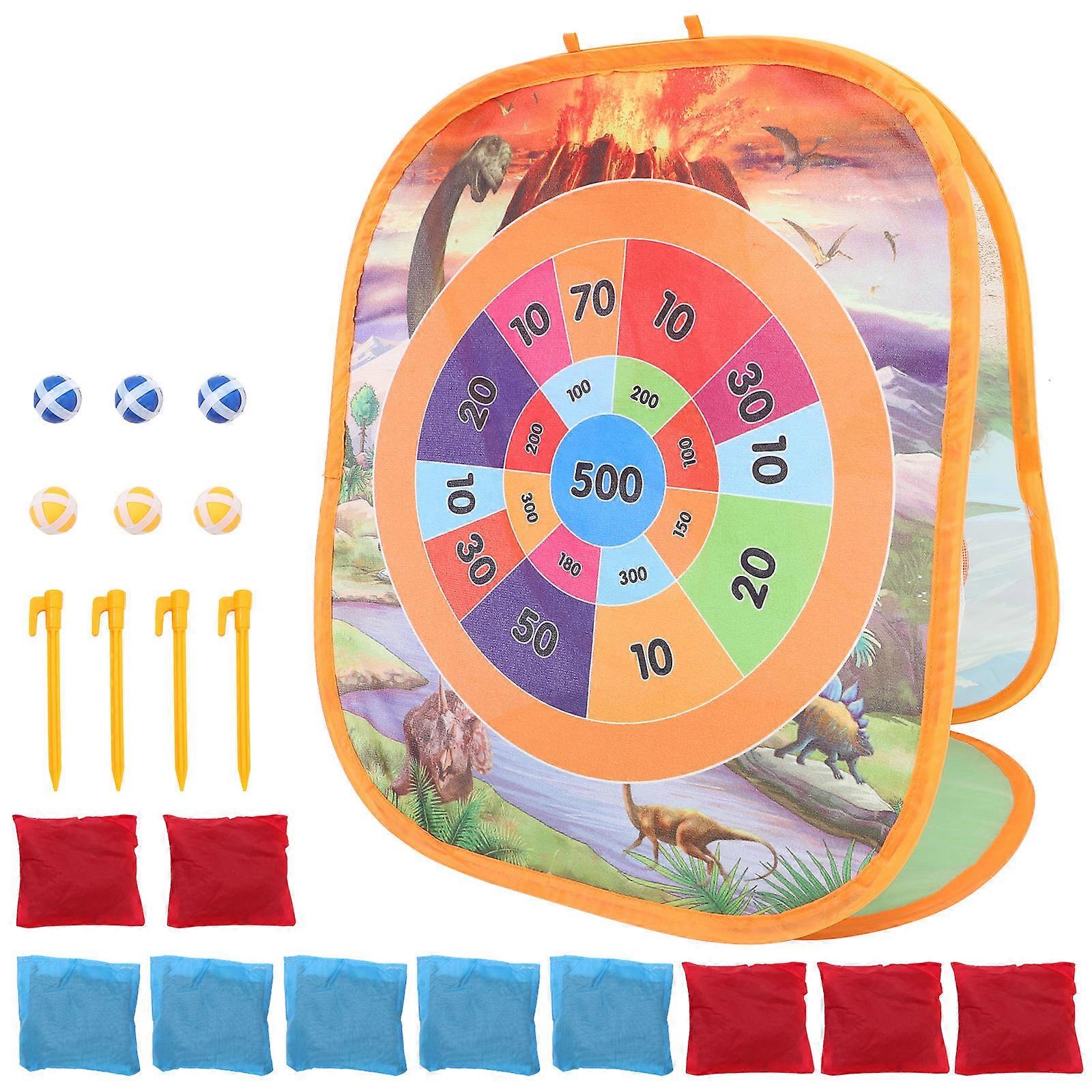 Jeu de lancer de sacs de haricots orange pour enfants - Kit de jeu de lancer portable
