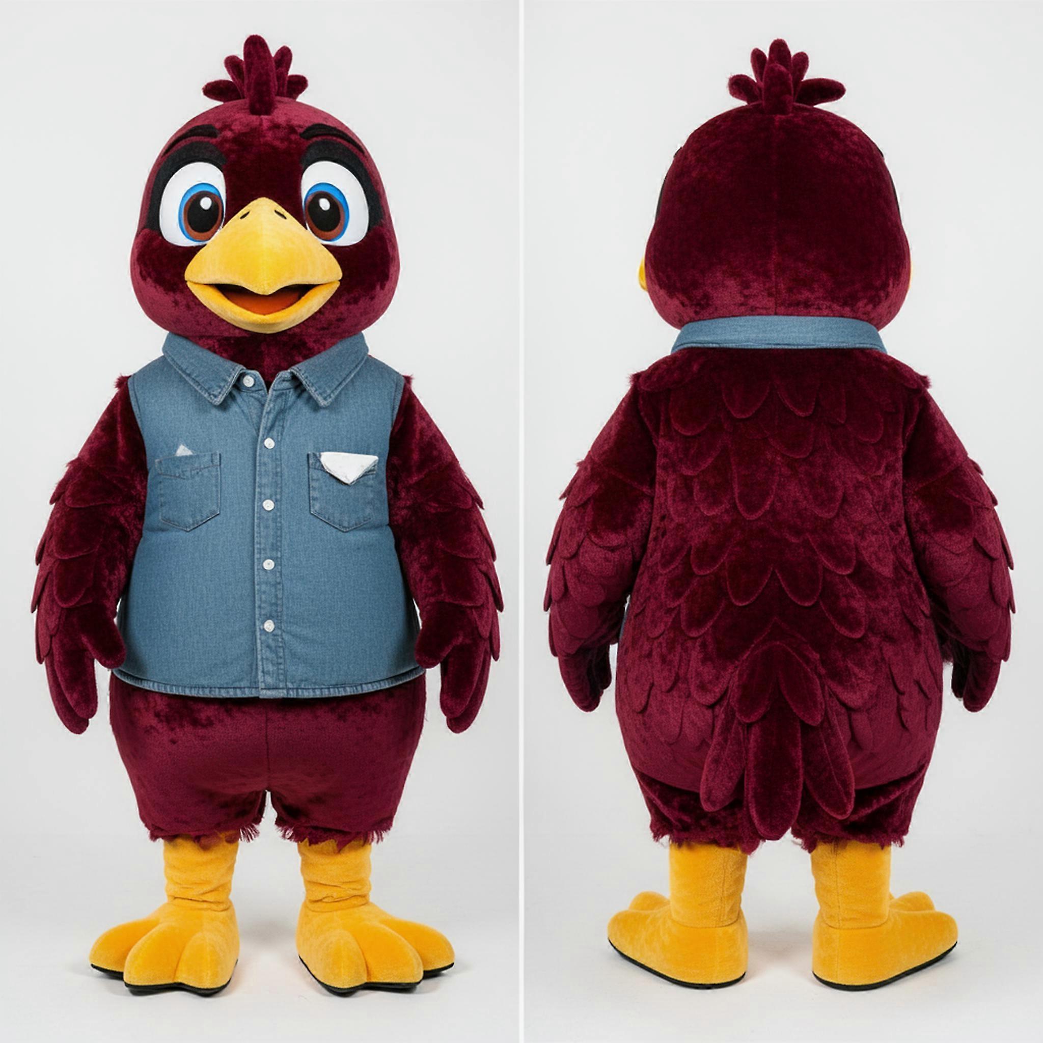 MASTICOT Maroon Feathered Blackbird Mascot