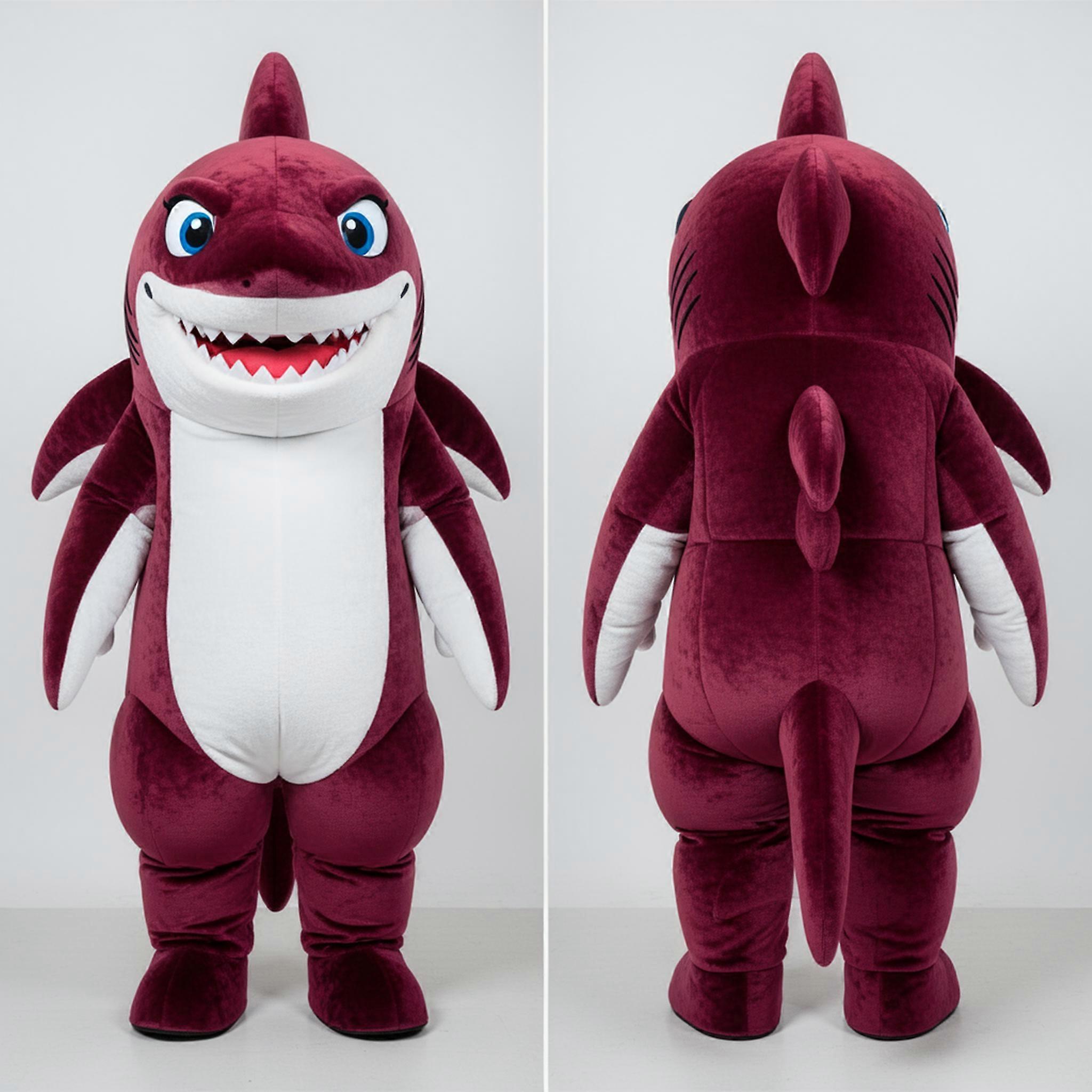 MASTICOT Maroon Padded Megalodon Mascot