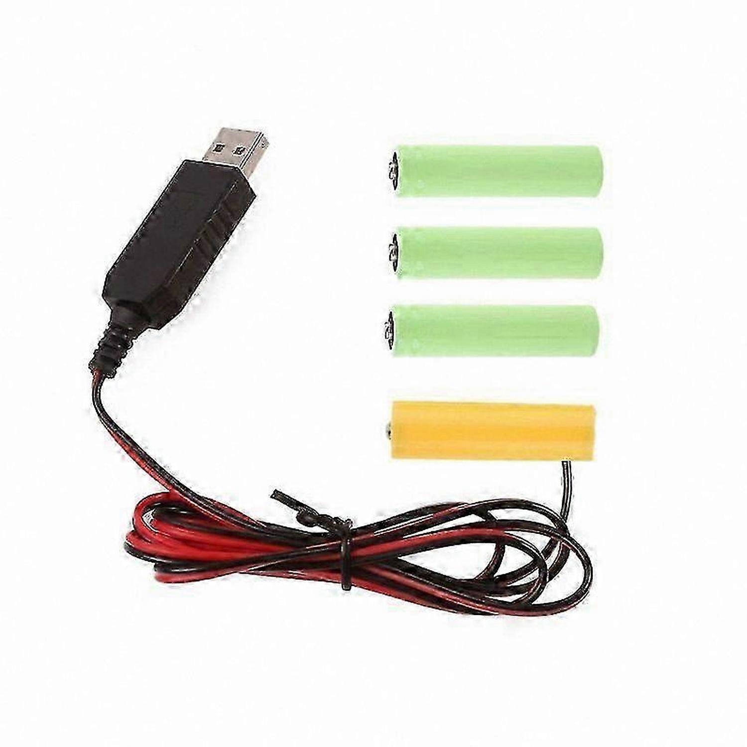 USB Power Adapter with On/Off Switch for 6V AA Battery Replacement