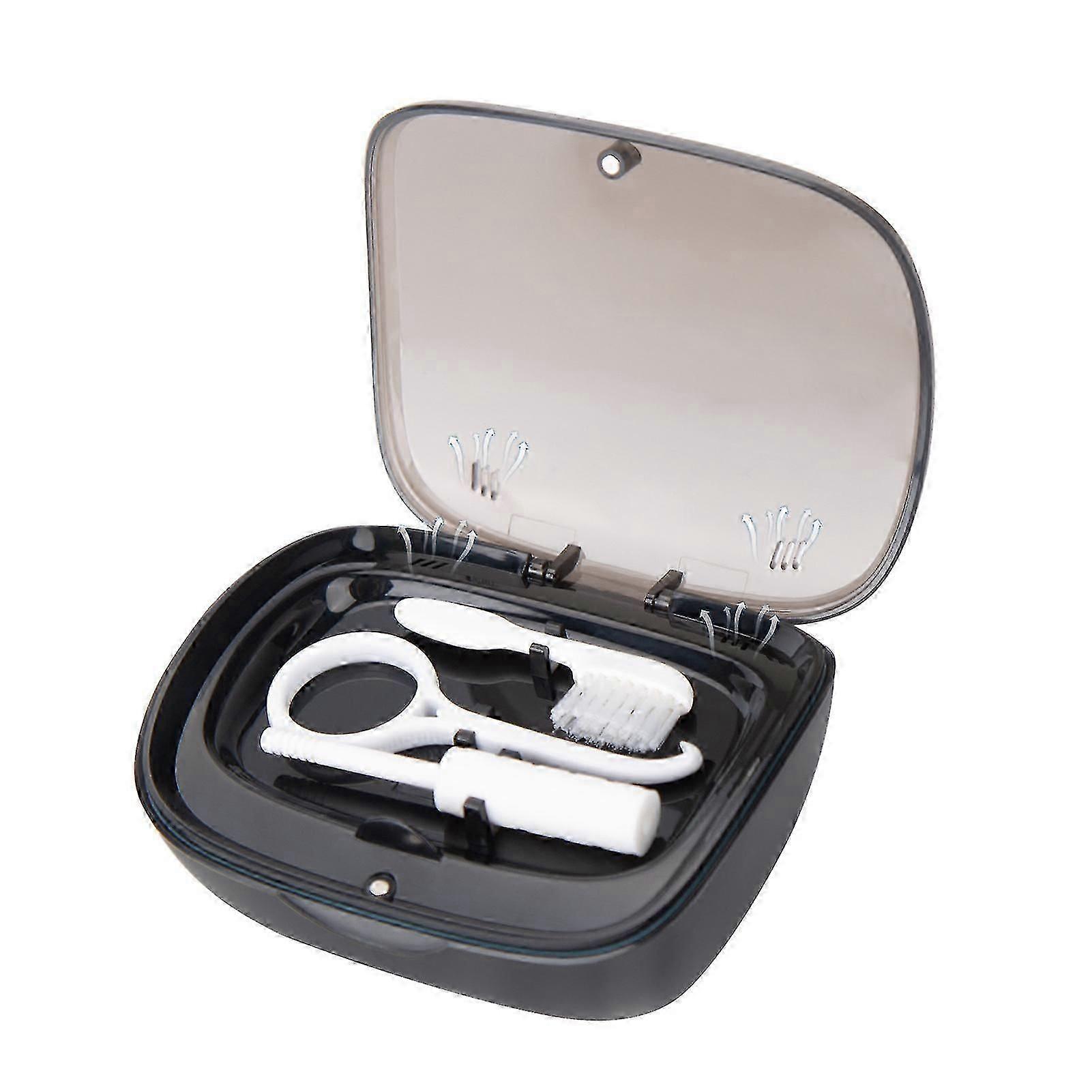 Double Layer Retainer Case With Mirror Remover Tool Convenient Storage Box For Dentures Aligners Braces