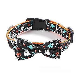 Adjustable Cloth Halloween Pet Bow Tie Collar for Dogs and Cats