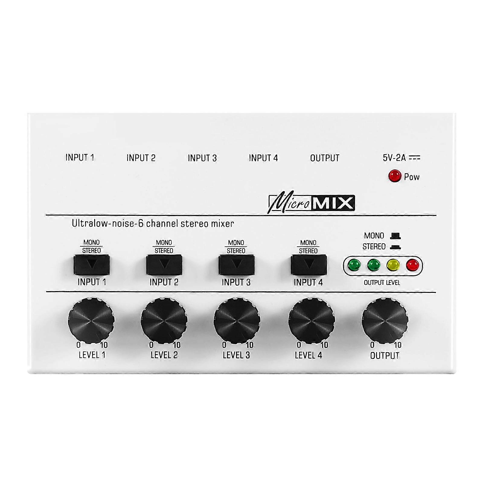 Low-Noise 4-Input Metal Stereo Mixer
