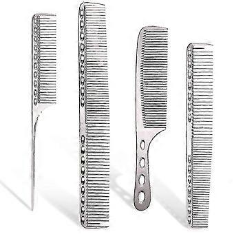 R9 Space Aluminum Hair Comb 4 Metal Hair Combs Long And Short Hair Combs Silver
